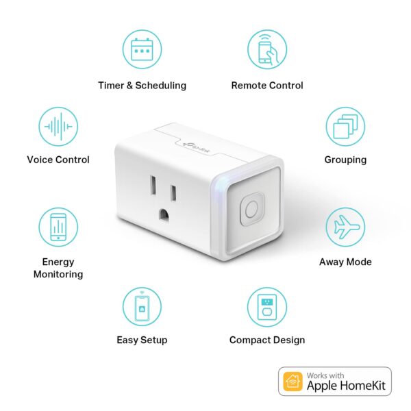 Kasa Smart Plug Mini 15A, Apple HomeKit Supported, Smart Out...