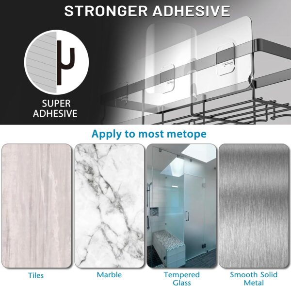 1745980536_71tw5XVmAOL._AC_SL1500_.jpg Moforoco Shower Caddy Shelf Organizer Rack, Self Adhesive Bl...