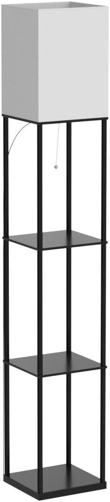 SUNMORY Floor Lamp with Shelves, Modern Square Standing Lamp...