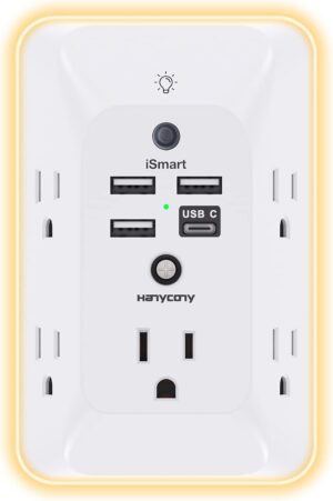 Outlet Extender with Night Light, Multi Plug Outlet, USB Wal...