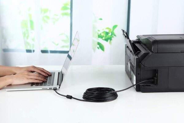 51Jp604rLLL._SL1100_.jpg USB 2.0 Printer Cable 30 FT USB Type A Male to B Male Printe...