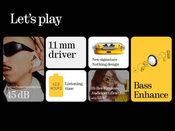Nothing Ear (a) Wireless Earbuds with ChatGPT Integration, 4...