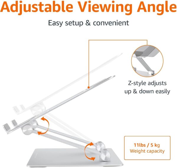 614RLOQVcL._AC_SL1500_.jpg Amazon Basics Ergonomic and Foldable Laptop Stand for Desk, ...