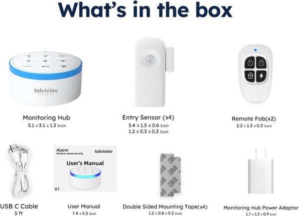 611Pni4DtL._AC_SL1500_.jpg tolviviov Alarm System Wireless, DIY Door Alarm System for H...
