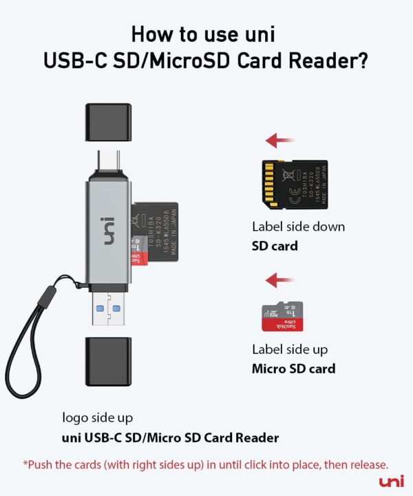 619qIpZBlKL._AC_SL1200_.jpg uni SD Card Reader, High-Speed USB C to Micro SD Card Adapte...