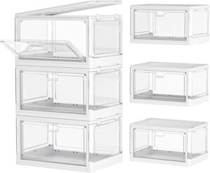 Clear Storage Bin with Lid 3 Pack 【Stackable & Sturdy】 Plast...