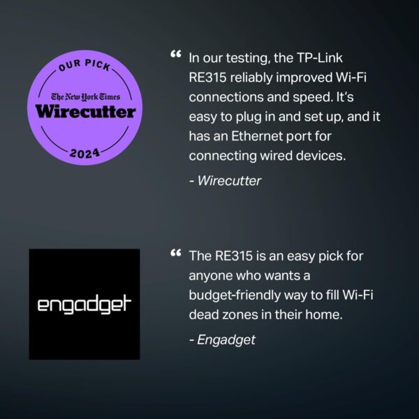 61GdhVsQZL._AC_SL1500_.jpg TP-Link AC1200 WiFi Extender, 2024 Wirecutter Best WiFi Exte...