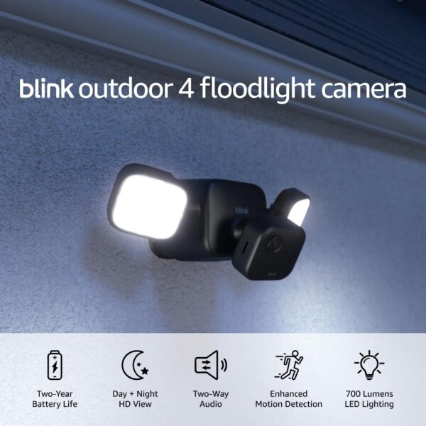 Blink Outdoor 4 Floodlight Camera (newest model), Wire-free ...
