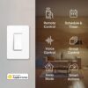 61NN9OX78PL._SL1500_.jpg Kasa Apple HomeKit Smart Light Switch KS200P3, Single Pole, ...
