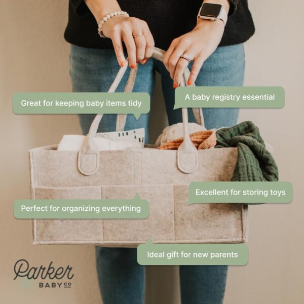 Parker Baby Diaper Caddy - Nursery Storage Bin and Car Organ...