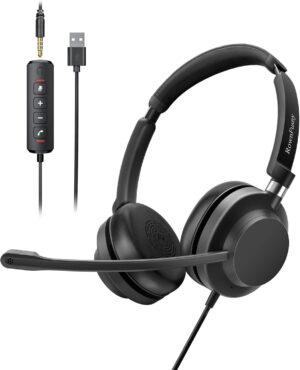 USB Wired Headset with Noise Reduction Mic for PC, Laptop, USB Wired Headset with Noise Reduction Mic for PC, Laptop, M...