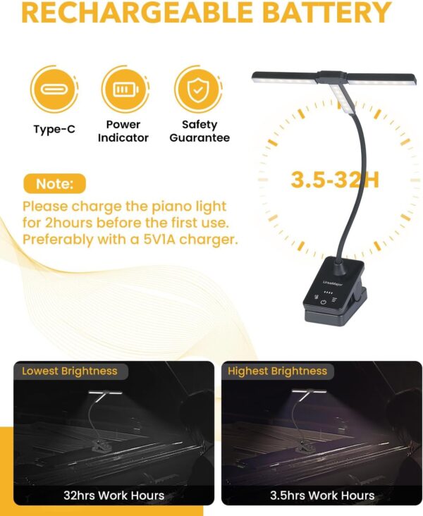 61PD9YQVxrL._AC_SL1500_.jpg UrsaMajor 51 Led Music Stand Light, Folding Rechargeable Cli...