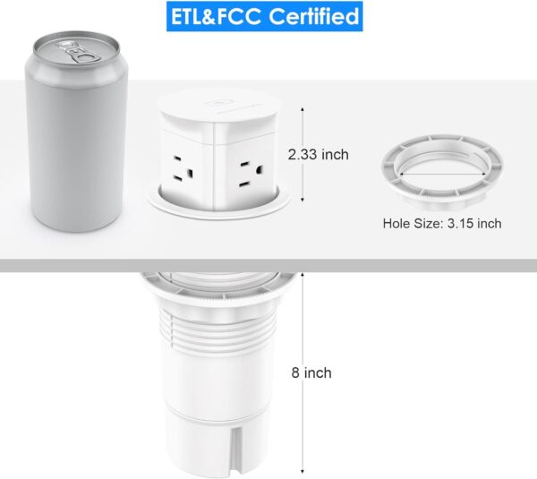 61PPbmIGe2L._AC_SL1500_.jpg ANNQUAN 3 inch Pop Up Outlet with 15W Wireless Charger,15A O...