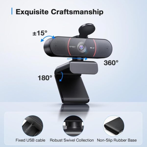 61SOa0aiCoL._AC_SL1500_.jpg EMEET C960 4K Webcam for PC, 4K UHD Sony Sensor, PDAF Auto F...