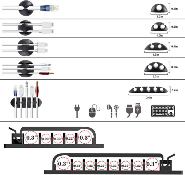 311Pcs Cable Management Organizer Kit 4 Cable Sleeve Split,5...