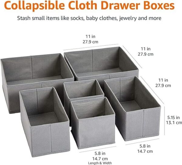 61XLpFNBouL._AC_SL1000_.jpg Amazon Basics Cloth Drawer Storage Organizer Boxes for Socks...