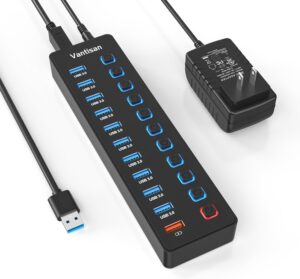 Powered USB Hub, 11-Port USB 3.0 Hub Splitter - 10 Powered USB Hub, 11-Port USB 3.0 Hub Splitter - 10 USB 3.0 D...