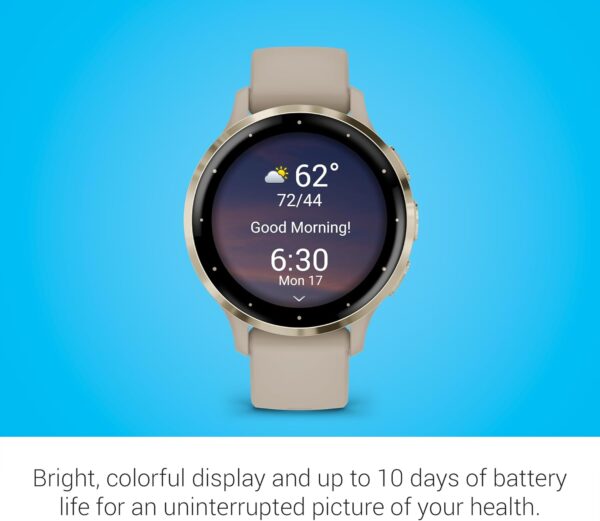 Garmin Venu 3S Soft Gold Stainless Steel Bezel 1.2-Inch AMOL...