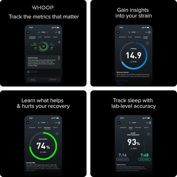WHOOP 4.0 with 12 Month Subscription – Wearable Health, Fitn...