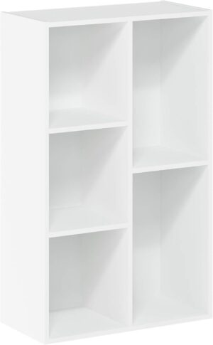 Furinno Luder Bookcase / Book / Storage , 5-Cube, White Furinno Luder Bookcase / Book / Storage , 5-Cube, White