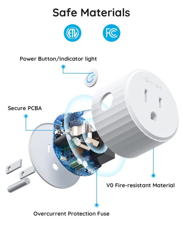 61pCaDMWc-L._SL1500_.jpg Govee Smart Plug, WiFi Plugs Work with Alexa & Google Assist...