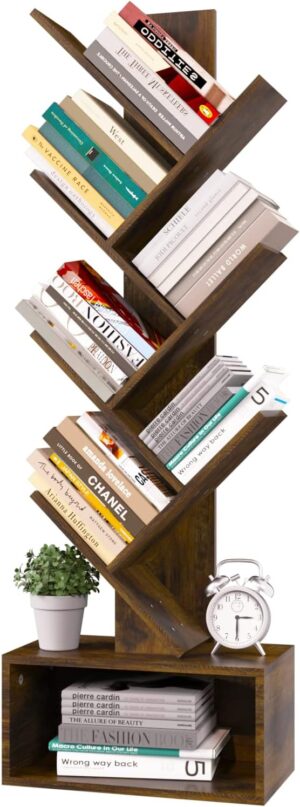 Yoobure Tree Bookshelf - 6 Shelf Retro Floor Standing Bookca... Yoobure Tree Bookshelf - 6 Shelf Retro Floor Standing Bookca...