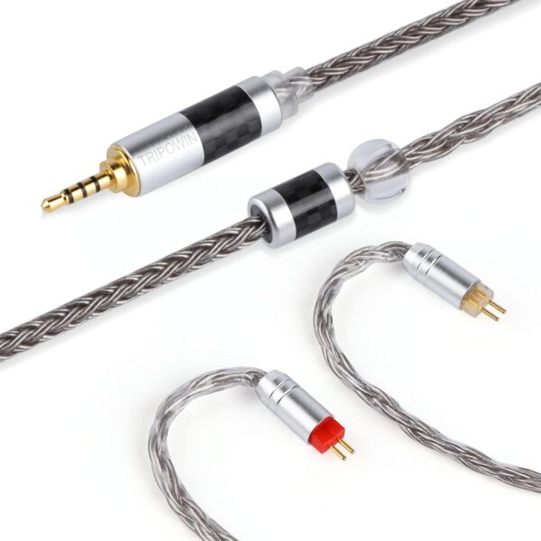 61qY29UYLBL._SL1500_.jpg Linsoul Tripowin Zonie IEM Cable, 16 Core Silver Plated Earp...