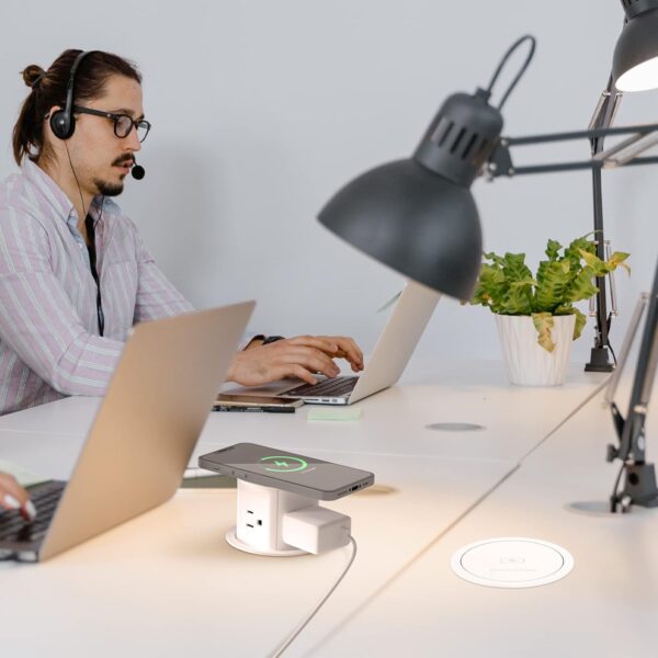 61rl9bdsCyL._AC_SL1500_.jpg ANNQUAN 3 inch Pop Up Outlet with 15W Wireless Charger,15A O...