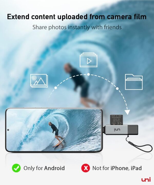 61rt-iz9xxL._AC_SL1200_.jpg uni SD Card Reader, High-Speed USB C to Micro SD Card Adapte...