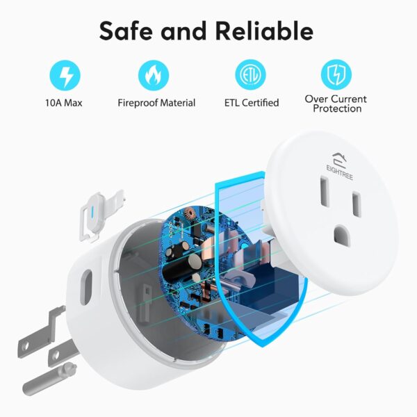 61sYdEH7XL._SL1500_.jpg EIGHTREE Smart Plug, Smart Home WiFi Outlet Works with Alexa...