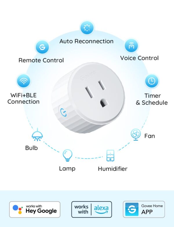 61t4p-b7NsL._SL1500_.jpg Govee Smart Plug, WiFi Plugs Work with Alexa & Google Assist...