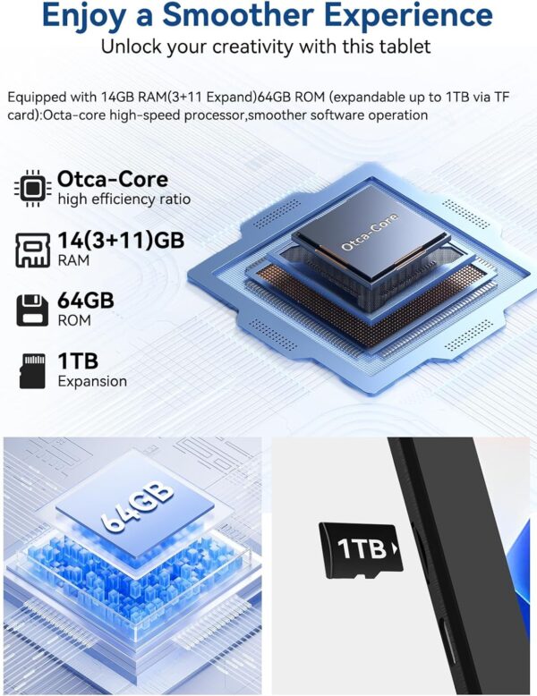 71-6c1nyqwL._AC_SL1500_.jpg Tablet, Android 14 Tablet, 10 inch Tablets with Rechargeable...