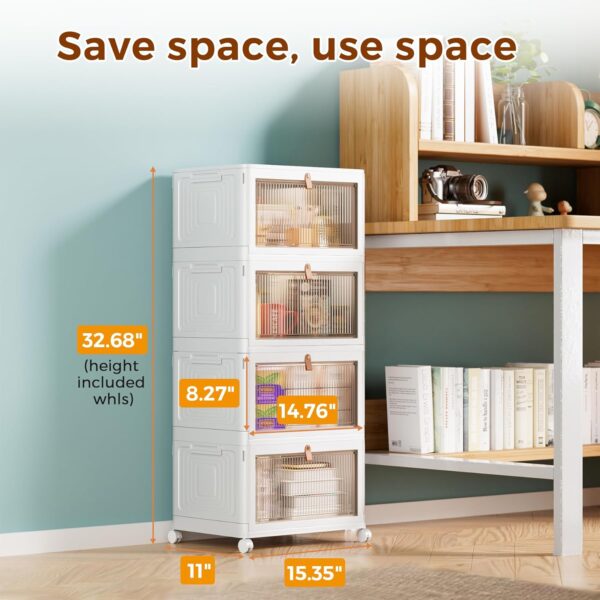 71-9XPsdVFL._AC_SL1500_.jpg 4 Tier Storage Bins with Lids, 23QT Stackable Closet Organiz...