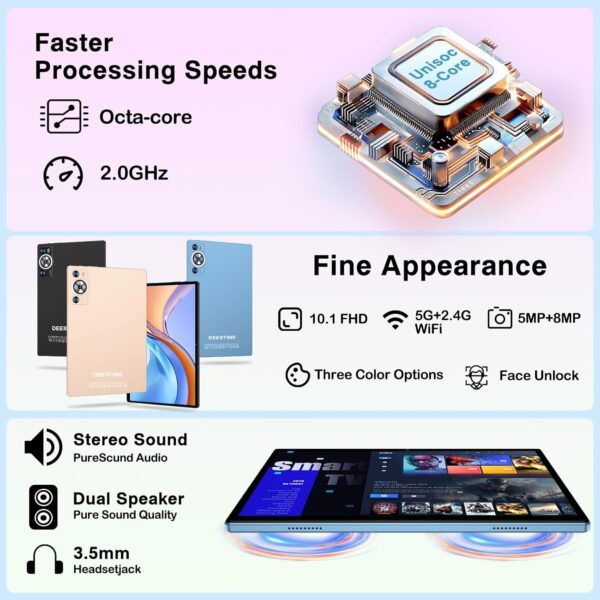 71-qWu9jDwL._AC_SL1500_.jpg Android 14 Tablet 10.1 Inch 8000mAh Battery Tablets with 22G...