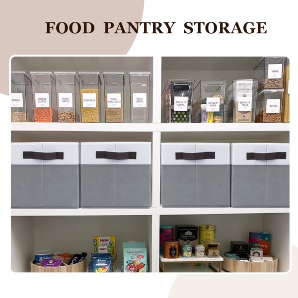 71-uL0KNM3L._AC_SL1500_.jpg Criusia 4 Pack Large Storage Baskets for Shelves | Fabric Cl...