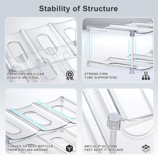 LARGER Compartment - Stackable Water Bottle Organizer Holder...
