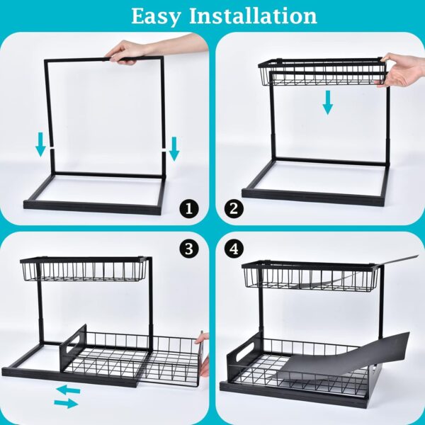7117mOCM6pL._AC_SL1500_.jpg REALINN Under Sink Organizer, Pull Out Cabinet Organizer Sli...