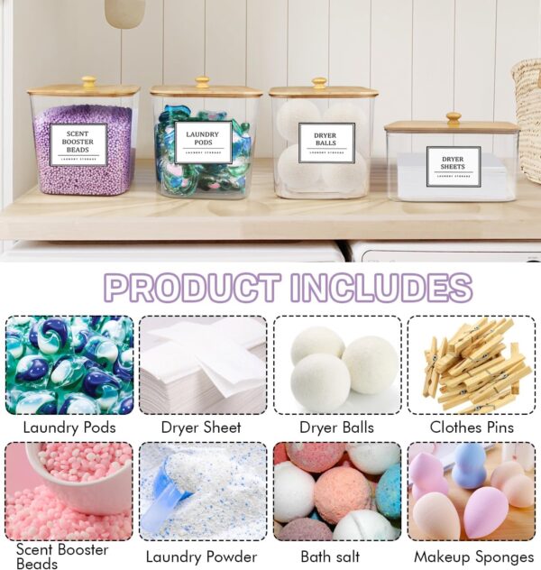 7119lEW9oHL._AC_SL1500_.jpg 3+1 Pack Laundry Pods Container,Clear Laundry Room Organizat...