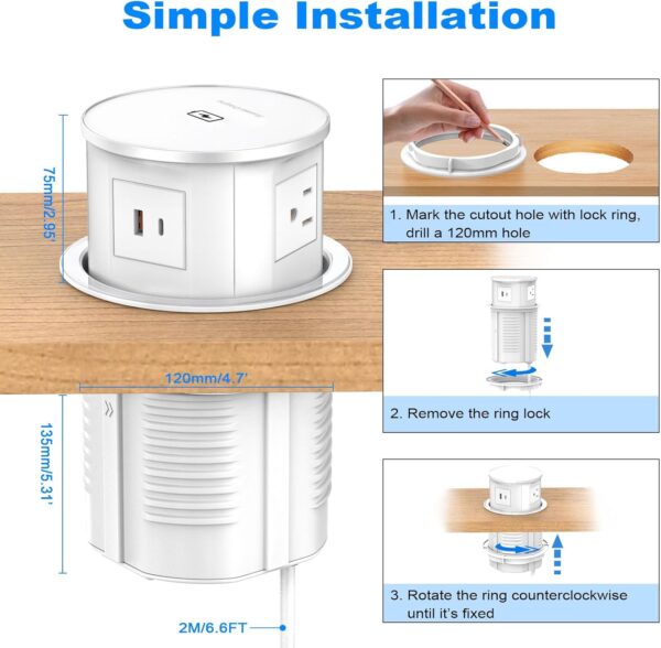 711PpMnn3L._AC_SL1500_.jpg XBA Pop Up Outlet with 15W Wireless Charger, 4 AC Plug 1 USB...
