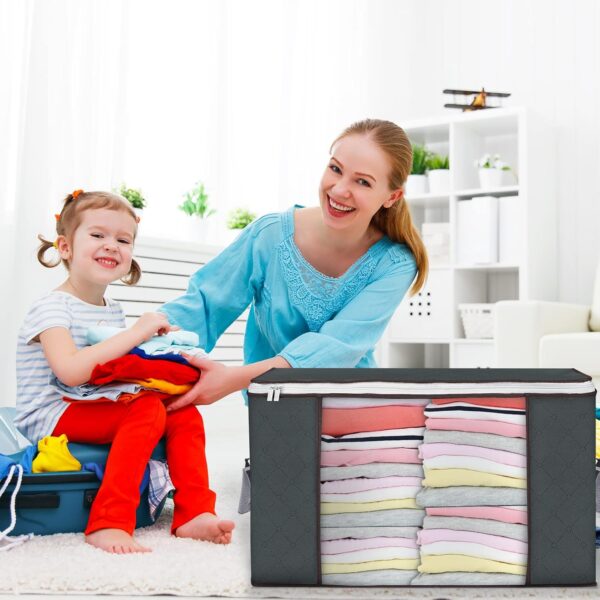 712FgaULQhL._AC_SL1500_.jpg 90 L Large Storage Bags, 6 Pack Clothes Storage Bins Foldabl...