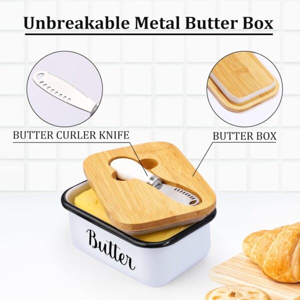 LANDNEOO Butter Dish with Lid and Butter Curler Knife - Unbr...