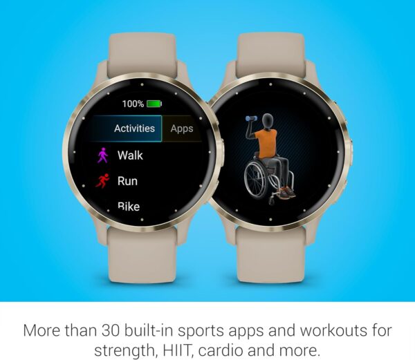 Garmin Venu 3S Soft Gold Stainless Steel Bezel 1.2-Inch AMOL...