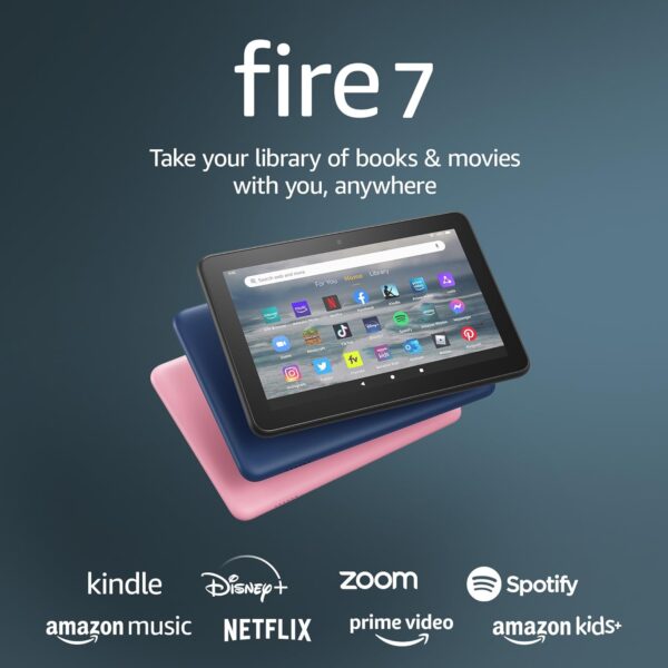 Amazon Fire 7 tablet (newest model) 7” display, read and Amazon Fire 7 tablet (newest model) 7” display, read and wat...
