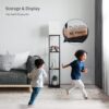 SUNMORY Floor Lamp with Shelves, Modern Square Standing Lamp...
