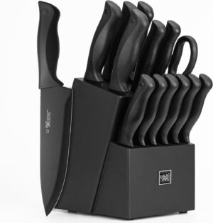 Knife Set, HUNTER.DUAL 15 Pcs Kitchen Knife Set with Block Knife Set, HUNTER.DUAL 15 Pcs Kitchen Knife Set with Block S...