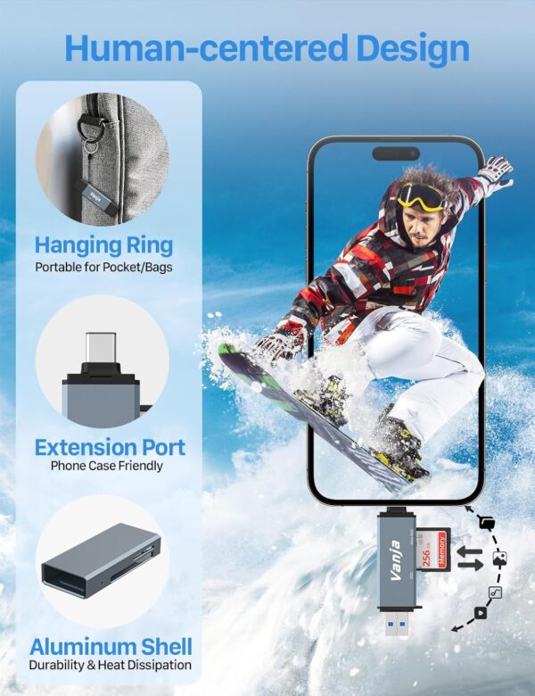 Vanja SD Card Reader, USB C/USB 3.0 Micro SD Card Adapter, M...