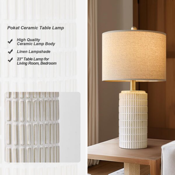 719cEI1n6L._AC_SL1500_.jpg PoKat 23 Modern Ceramic Table Lamp Set of 2 for Living Room...