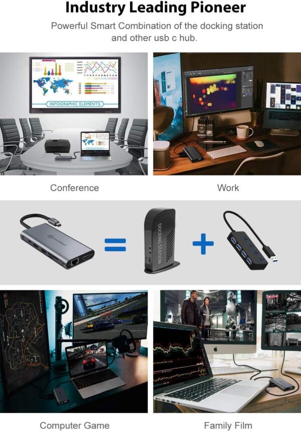 71AyZ0hgMkL._AC_SL1436_.jpg UtechSmart USB C Hub, 3 HDMI Docking Station Triple Display ...