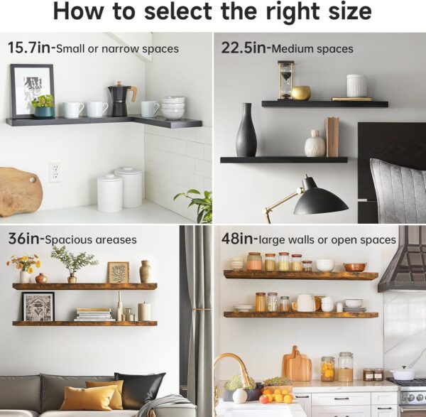 71B1M3OWWsL._AC_SL1500_.jpg BAYKA Floating Shelves for Wall, Wall Mounted Rustic Wood Sh...