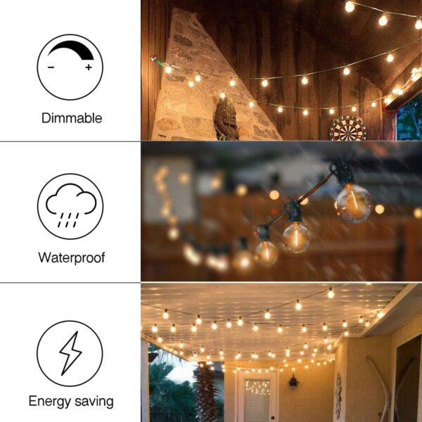 Banord 100FT G40 Globe String Lights, 2700K LED Outdoor Pati...